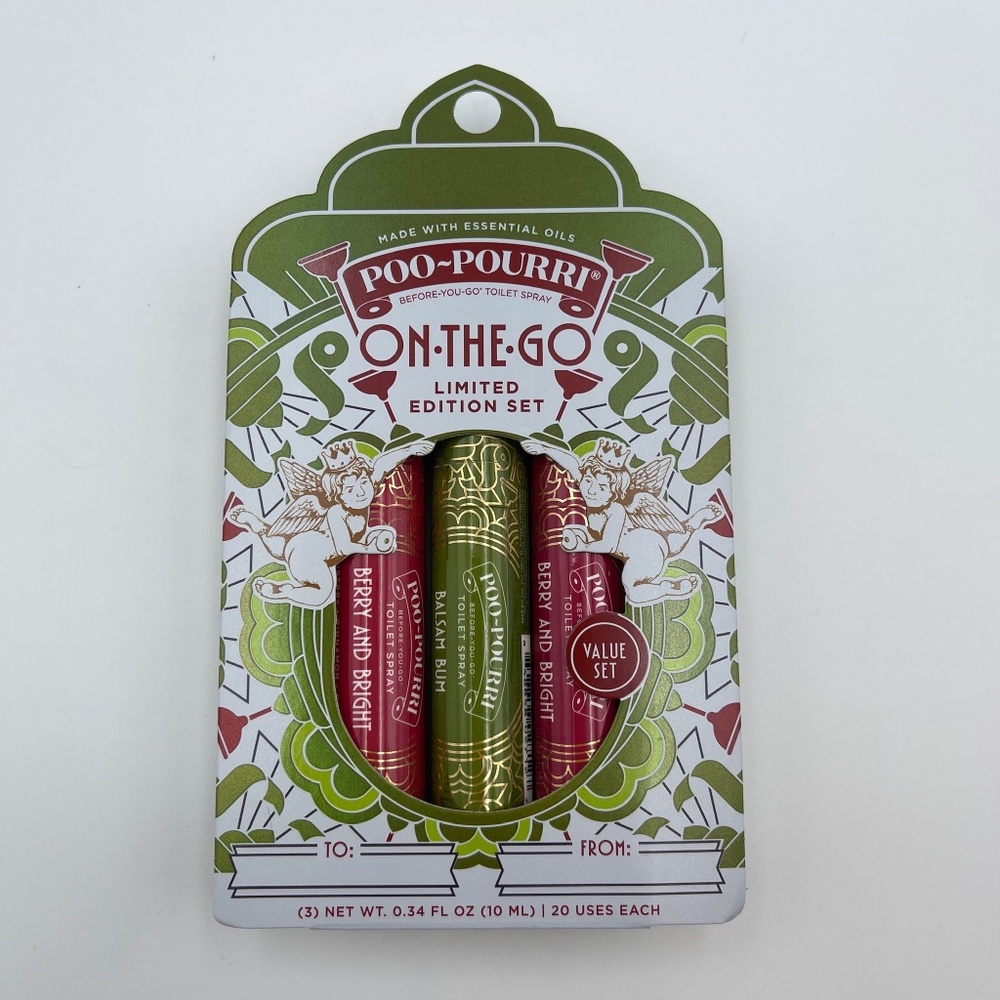 NEW Poo-Pourri On-The-Go Travel 3 Pack Set 10ml LIMITED EDITION HOLIDAY SCENT